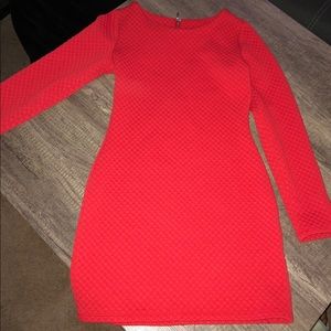 Red long sleeve dress